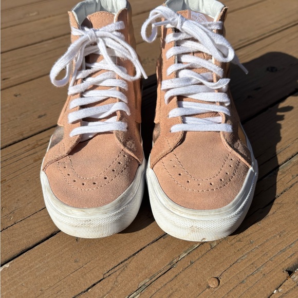 Vans Sk8-Hi Women’s 7.5 Rose Gold Shimmer Suede High Top Sneakers - Picture 3 of 6